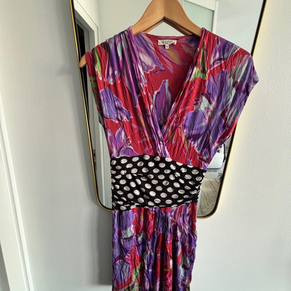Vintage Etro floral and polka dot sundress